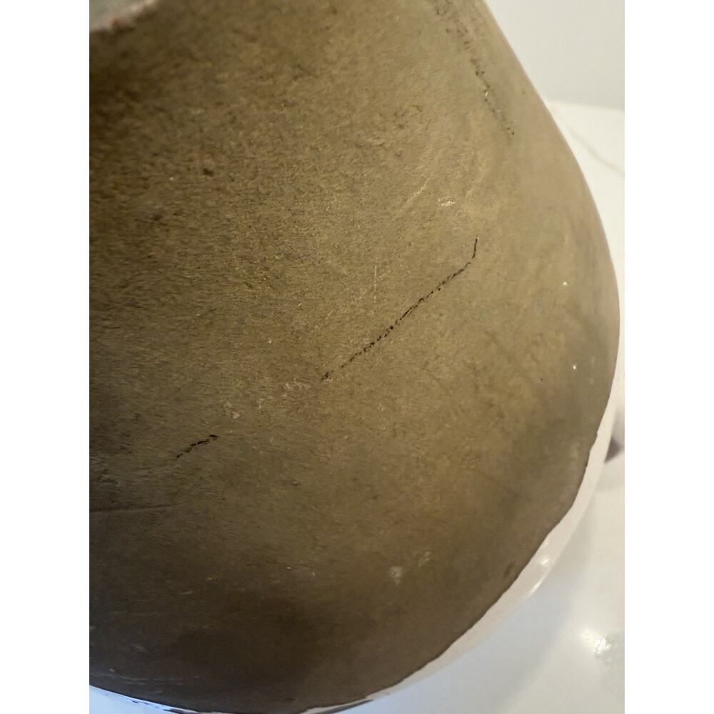 Pottery Barn Tuscany Crackle Glaze Terracotta Ceramic Urn Vase Rustic White - Picture 6 of 11